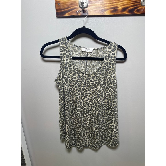 Zenana Tops - Zenana Leopard Print Tank Top  Large RPT-8110AB Scoop Neck Sleeveless Brown